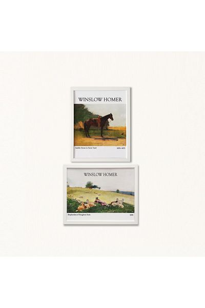 Ayışığı Dizayn Winslow Homer Set de 2 picturi cu cadru laminat