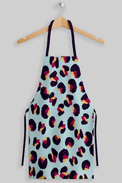 AYSHOME Ays Home Mint Leopar Desen Mutfak Önlüğü