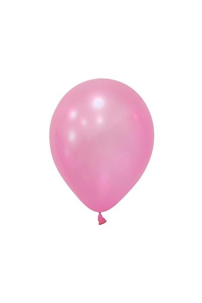 asöy Metallic Pink Balloon for Birthday - 10 Pieces, 12 Inch, 30 cm
