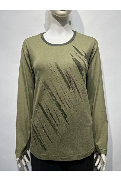 Lanze بلوزة من القطن الممشط مطبوعة ومرصعة بالأحجار