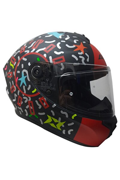 AXXIS Draken S Crazy Red Full Face Dot Sertifikalı Motosiklet Kaskı
