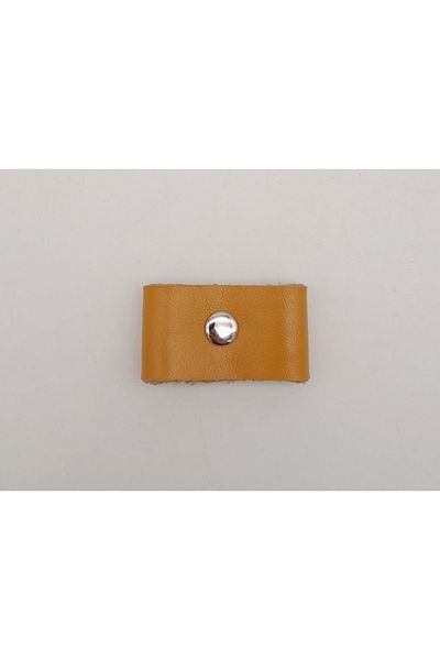 angel çanta aksesuar Mustard Color Genuine Leather Drawstring with Silver Metal