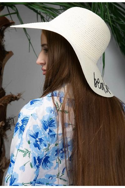 owow Beach Please Printed Straw Beach Cap
