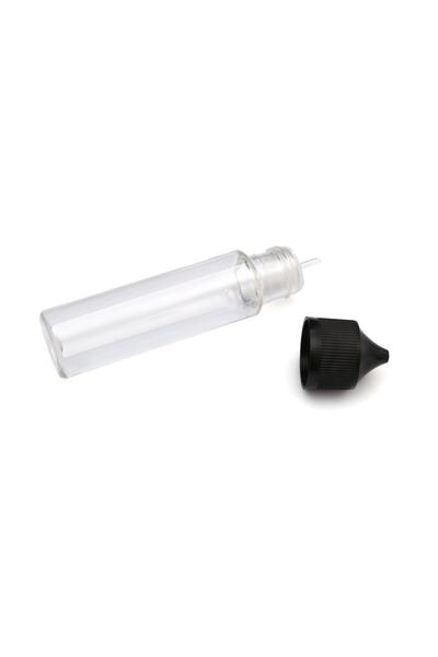 makrobay 60 ml Gorilla - Pet Damlalık Şişe - Likit - Şeffaf - Siyah Kilit Kapaklı - Boş Şişe 25 Adet