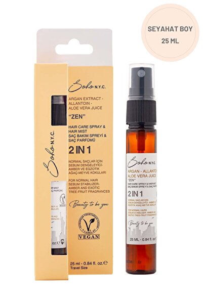 Soho N.Y.C. Vegan Normal Saçlar Için Bakım Spreyi Ve Saç Parfümü "zen" 25ml S...