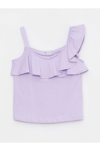LC Waikiki U Collar Basic Ruffle Detailed Girl's Undershirt