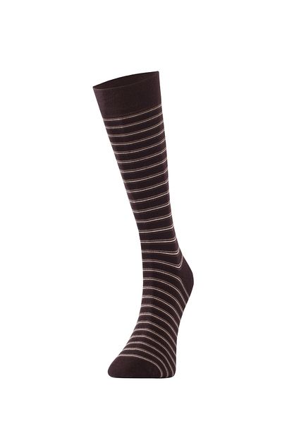 TheDon Мъжки чорапи The Don Thin Striped Bamboo K007c1 Тъмнокафяви