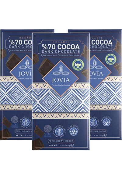 jovia premium quality chocolate Organik %70 Bitter Sade Çikolata 3'lü Avantaj...