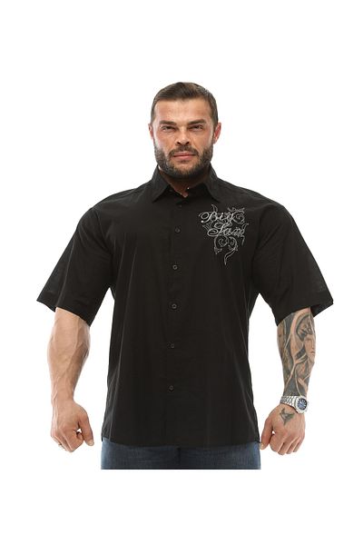 Big Sam Embroidery Patterned Short Sleeve Sports Shirt 5003