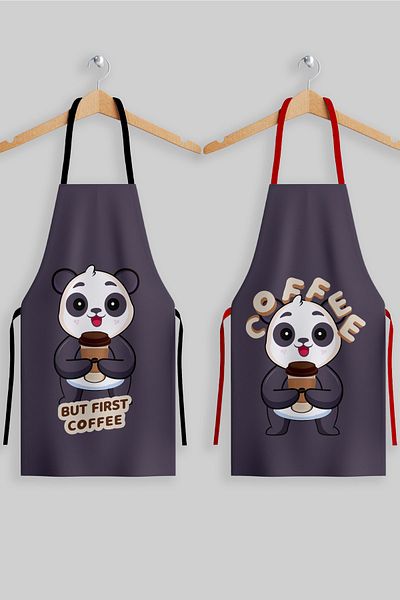 AYSHOME Ays Home Cute Panda Set of 2 Adult Kitchen Aprons
