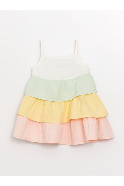 LC Waikiki Square Neck Strap Baby Girl Dress