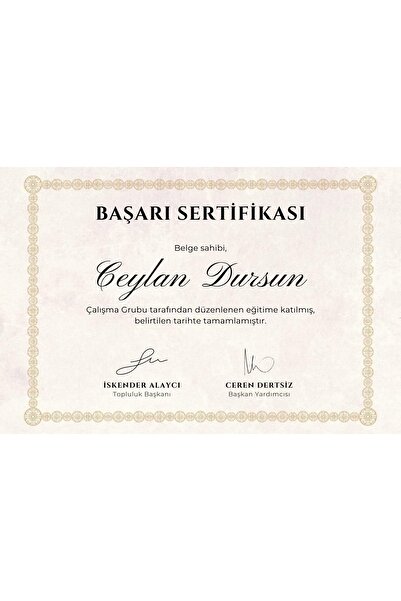 serfo Kişiye Özel Sertifika