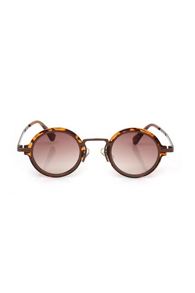 TomyHelf Uv400 Protected Leopard Frame Brown Gradient Glass Round Women Sunglasses