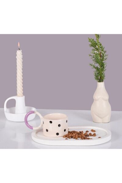 El Yapımı Leylak Seramik Kupa, Kahve Fincanı, Mug, Kulp, Kahve Kupası, Seramik Fincan