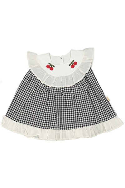 Ladies Piti Kare Kiraz Kız Bebek Çocuk Yazlık Elbise