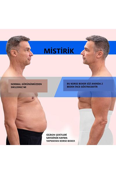 MİSTİRİK Danni Regional Firming and Shaping Men's Boxer Corset White Color