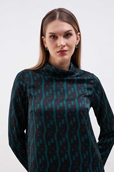 Gusto Μπλούζα με γυριστό γιακά με λογότυπο G - πράσινο