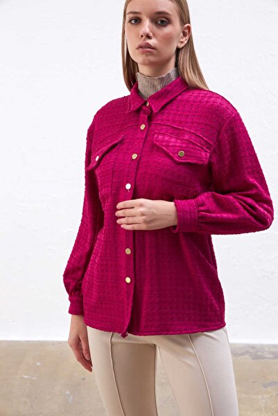 Gusto Πουκάμισο Tweed - Φούξια