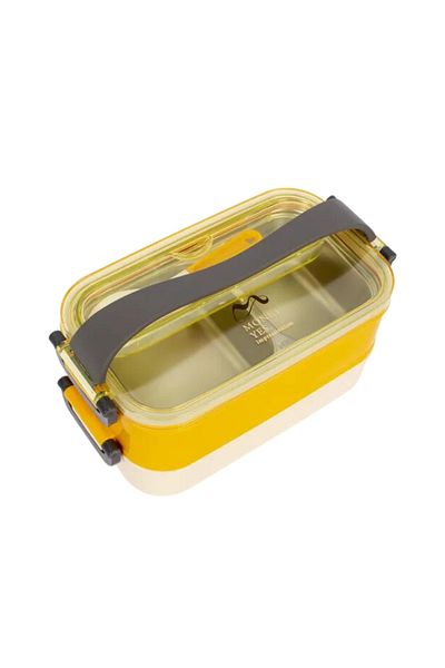 Vagonlife Two Layer 1400 Ml Stainless Steel Easy Lock Travel Bowl - Food Box