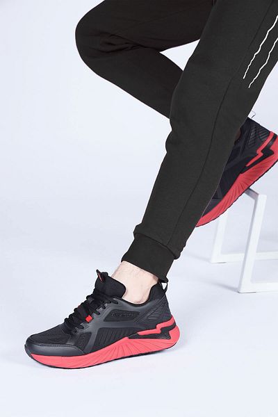 Jump 26616 Negru - Roșu Pantofi sport pentru bărbați, zilnic, cu talpă groasă, pentru mers, alergare