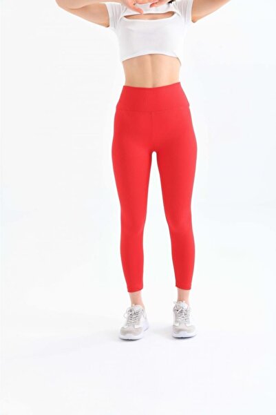 Modkofoni Yüksel Waist Tightening Women's Red Leggings