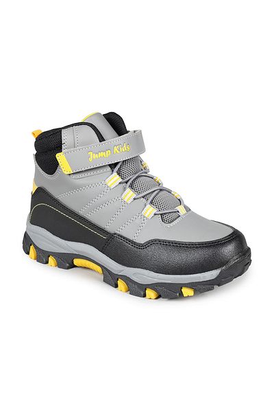 Jump 27788 Gray - Neon Yellow Unisex Children's Daily Thick Sole Sneaker Sports Boots