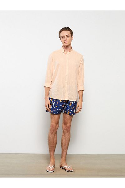 LC Waikiki Gemusterte Herren-Badeshorts in kurzer Länge