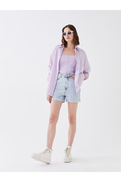 LC Waikiki Pantaloni scurți de jeans pentru femei Mom Fit Straight