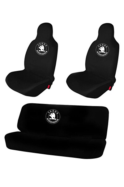 1araba1ev Skoda Tüm Modellerle Uyumlu Siyah Oto Koltuk Kılıfı Ön Arka Takım