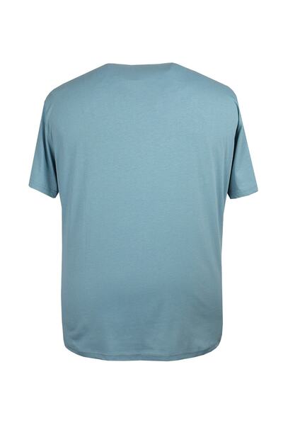 marufshop Ανδρικό μπλουζάκι με στάμπα μεγάλου μεγέθους με λαιμόκοψη μπλε