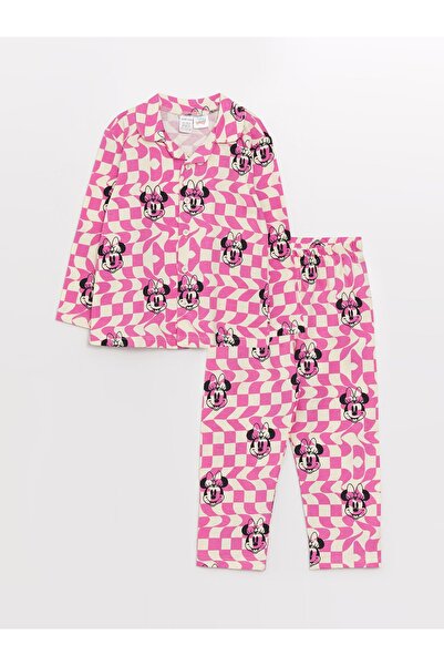 LC Waikiki Komplet piżam dla dziewczynki z kołnierzykiem polo, długim rękawem...