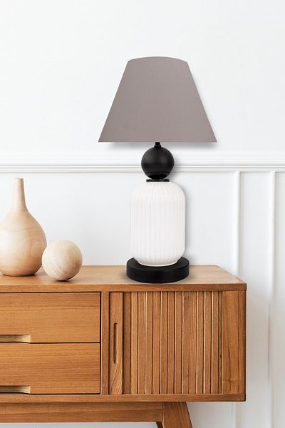 MINIMAL ETICARET VE BILGI TEKNOLOJILERI Lotus Opal Black - White Cone Glass Lampshade