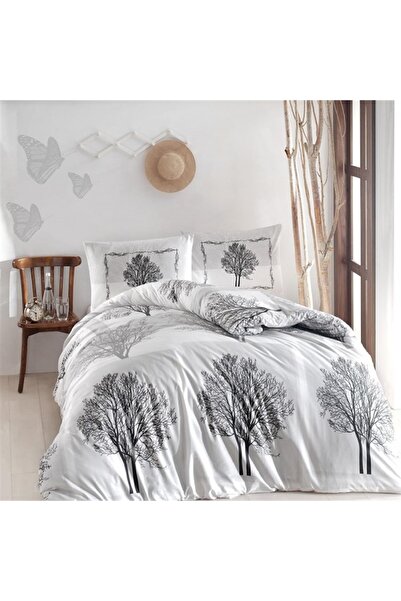 ALTINBAŞAK HOME COLLECTİON Altınbaşak Ranforce Tree Gri Tek Kişilik Nevresim ...