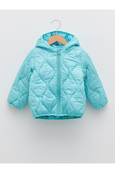 LC Waikiki Základní dívčí kabát na zip s kapucí a dlouhým rukávem
