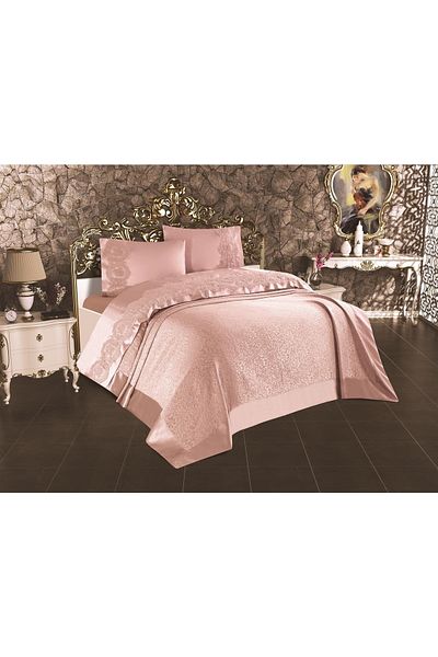 İpekçe Home Karaca French Lace 6 Piece Double Pique Bedspread Set