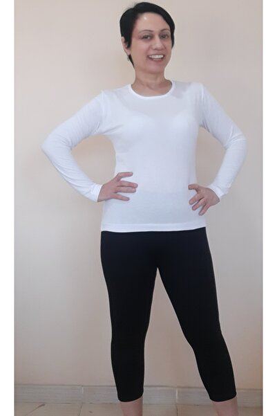 Mertcan Butik White Round Neck Combed Viscose T-Shirt