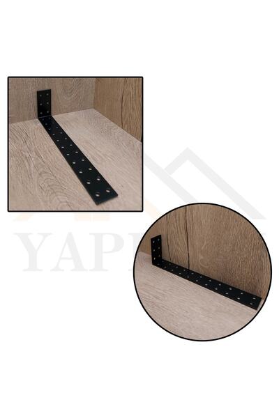 Yapıkan Siyah Deprem Güvenliği Dolap Sabitleme Aparatı Seti 30x60x220mm - L Demir Gönye Köşe Birleştirme