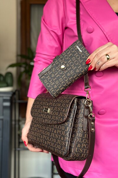 Just Polo Long Strap 5 Compartment Special Series Women's Crossbody Messenger...