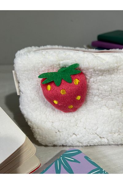 sumicorn Cute Plush Washable Zippered Gingham Lined Cloth Pen Holder Pencil Case Wallet Makeup Bag