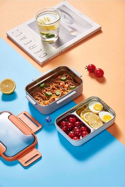 Vagonlife Orange BL20182 Model Double Layer Stainless Steel Lunch Box