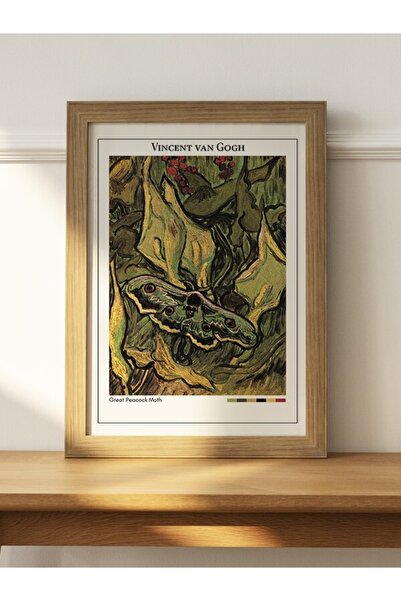 Mudi Store Vincent Van Gogh Great Peacock Moth Poster Çerçevesiz Sanatsal Ünl...