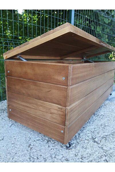 BUĞLEM Sağlam Lüks Ahşap Bahçe Dolabı (120x45x45) Ahşap Bahçe Sandığı Sediri