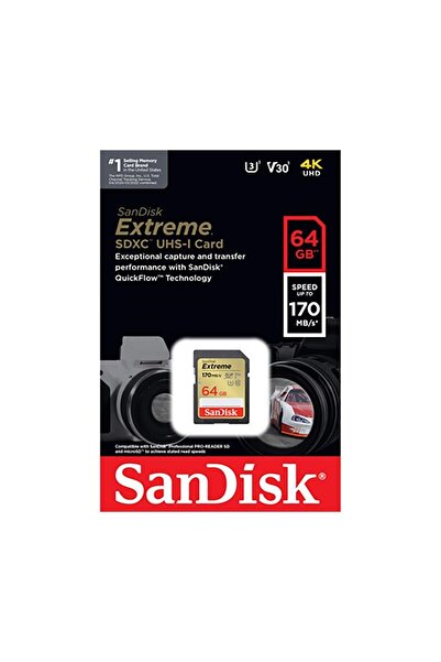 SanDisk Extreme 64gb 170mb/s Sdxc Hafıza Kartı