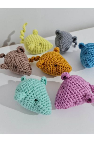 BulindaSHOP Cat Toy Hand Knitted Amigurumi