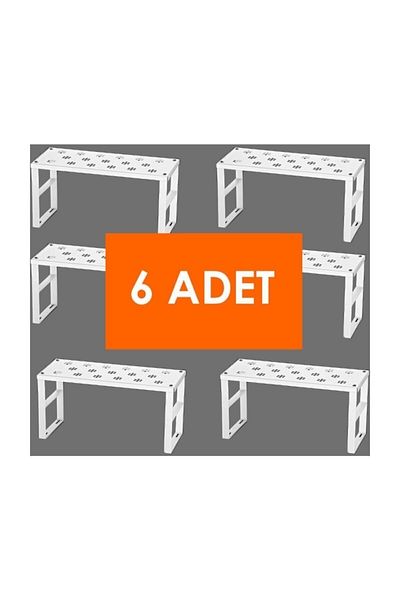 7 Numara 6 Pieces Stainless Metal In-Cabinet Shelf Organizer Kitchen Cupboard Plate Cup Pot Rack Organizer