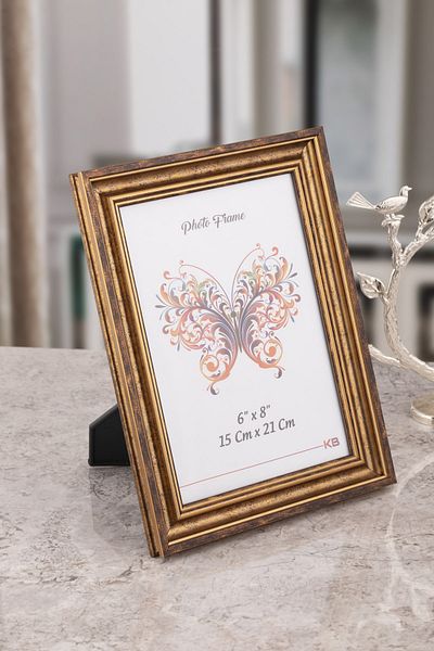 Seniste Caen Decorative Picture Frame Single Antique Copper Detail Adjustable Stand - Can Be Hanged on the Wall
