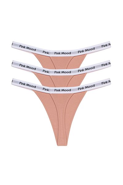 pink mood Pack of 3 Tape Rubber Thongs