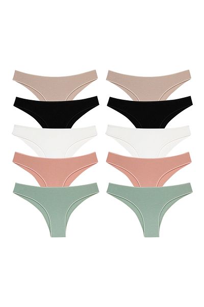 pink mood Comfy Cotton Brazilian 10' Pack