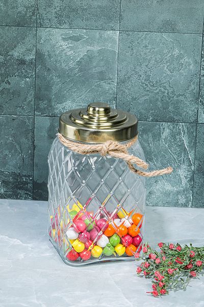 Wonder Luxury Special Design 25 Cm 3.5 Lt Gift Nostaliji Glass Jar Storage Container