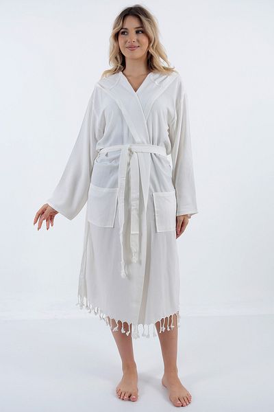 Buldan Concept Μπουρνούζι Flores White Peshtemal